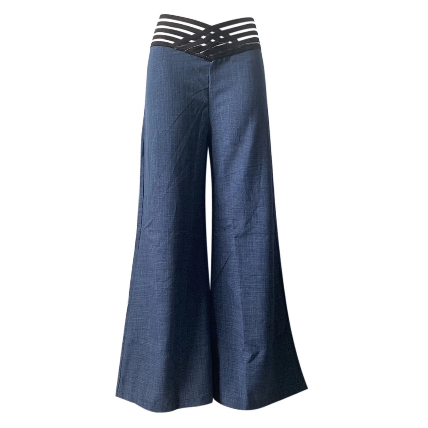 Calças femininas elegantes de cintura alta e pernas largas, primavera/outono, moda feminina, soltas, compridas, casuais, para escritório, sólidas, roupas femininas, novas calças