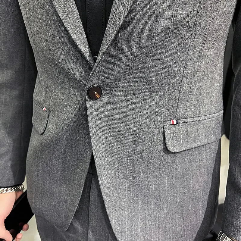 (Terno + Calças) Terno de Noivo de Duas Peças de Alta Qualidade, Casamento, Terno de Alta Qualidade, Negócios, Casual, Banquete, Tudo, Traje Homme De Luxe
