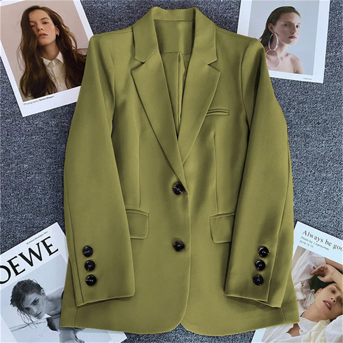Jaqueta feminina nova na moda coreana, terno pequeno, blusa marrom, casaco, roupas soltas, retas, temperamento fino, blazer para mulheres chique