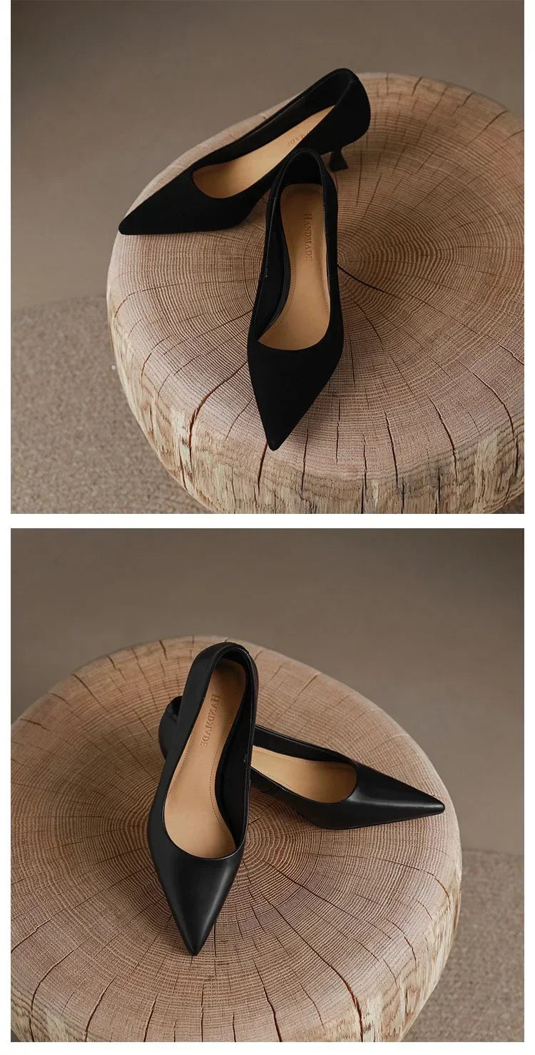 Luxury High Heel Shoes For Women Mid Heel Stiletto High Sandal Party Office 2019 Elegant Brown Small Heel Sexy