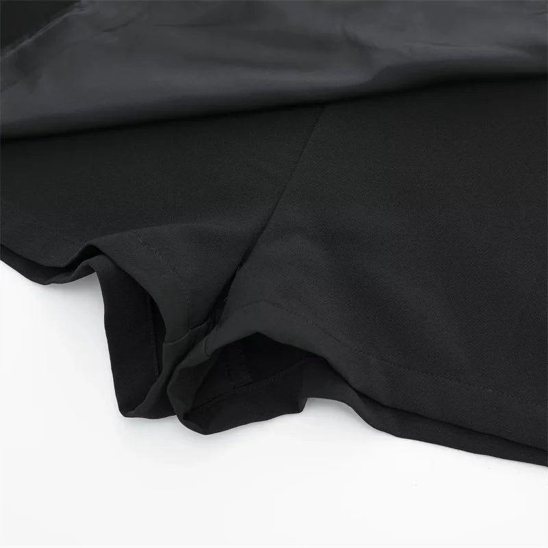TRAF 2024 Falda pantalón asimétrica para mujer, minifalda negra de cintura alta, pantalones cortos informales tipo bermudas para mujer, faldas cortas de verano para mujer