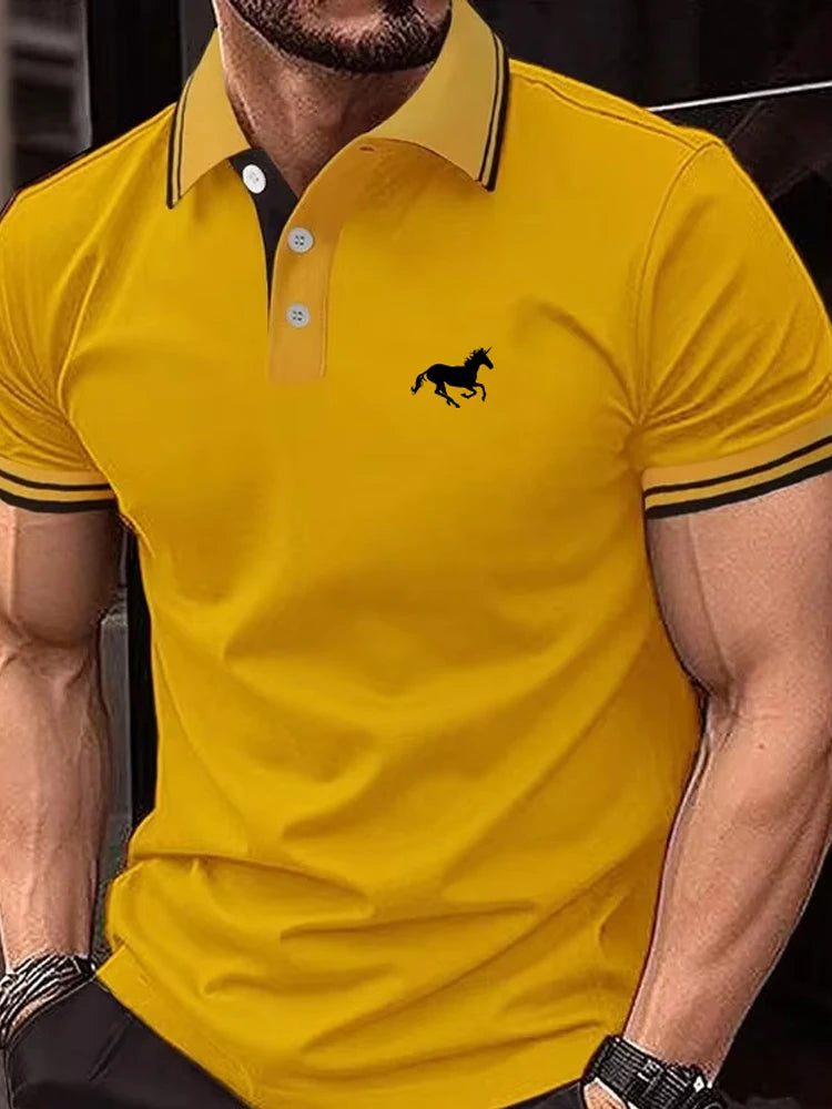 Nueva camiseta clásica de manga corta para hombre, polo de verano, camiseta informal con solapa y botones, tallas grandes S-3XL.