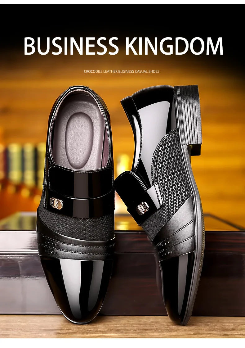 Zapatos Oxford de lujo para hombre, zapatos de boda lacados, zapatos de vestir de punta puntiaguda para hombre, zapatos de negocios clásicos de cuero para hombre, talla grande 38-48