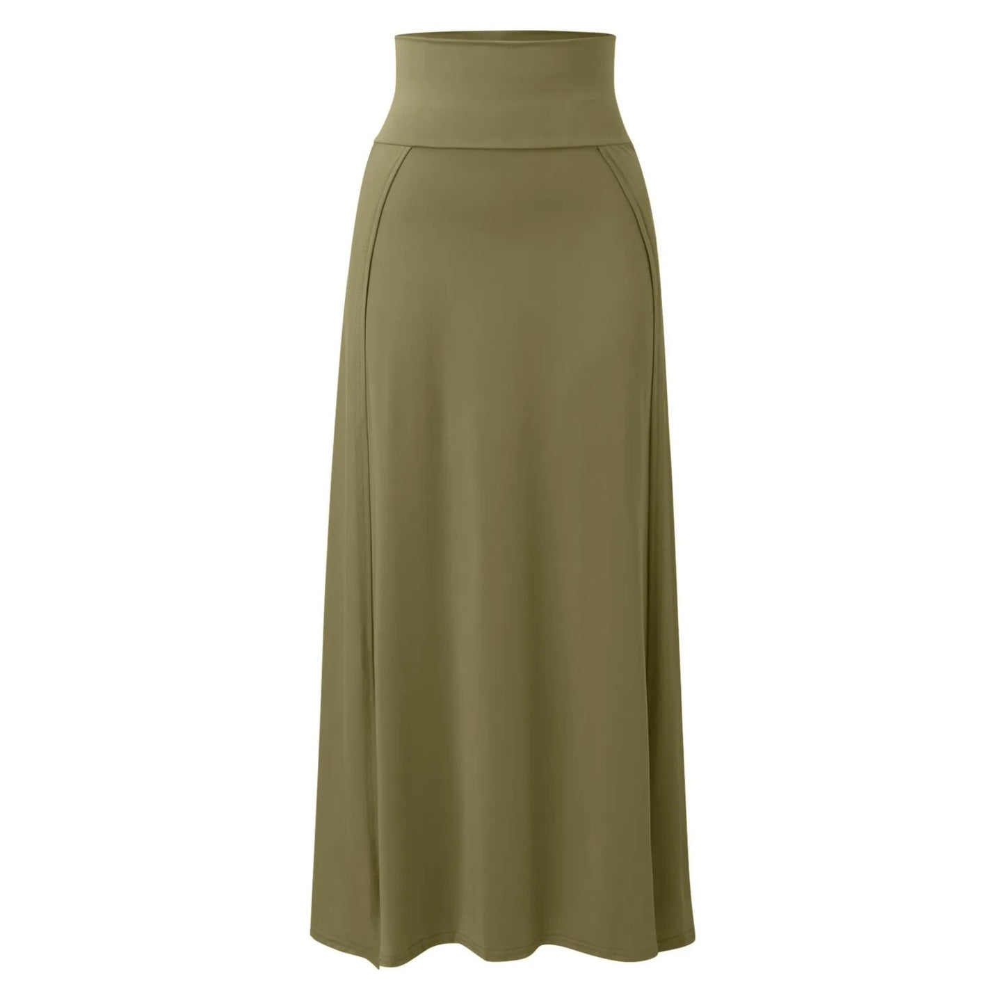 Sexy High Slit Long Skirts for Women Summer Casual Double Side Slit Beach Skirt Solid Color High Waist A-line Faldas