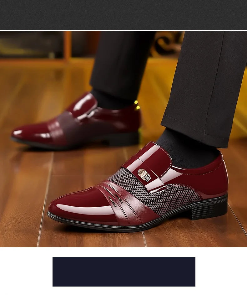 Zapatos Oxford de lujo para hombre, zapatos de boda lacados, zapatos de vestir de punta puntiaguda para hombre, zapatos de negocios clásicos de cuero para hombre, talla grande 38-48