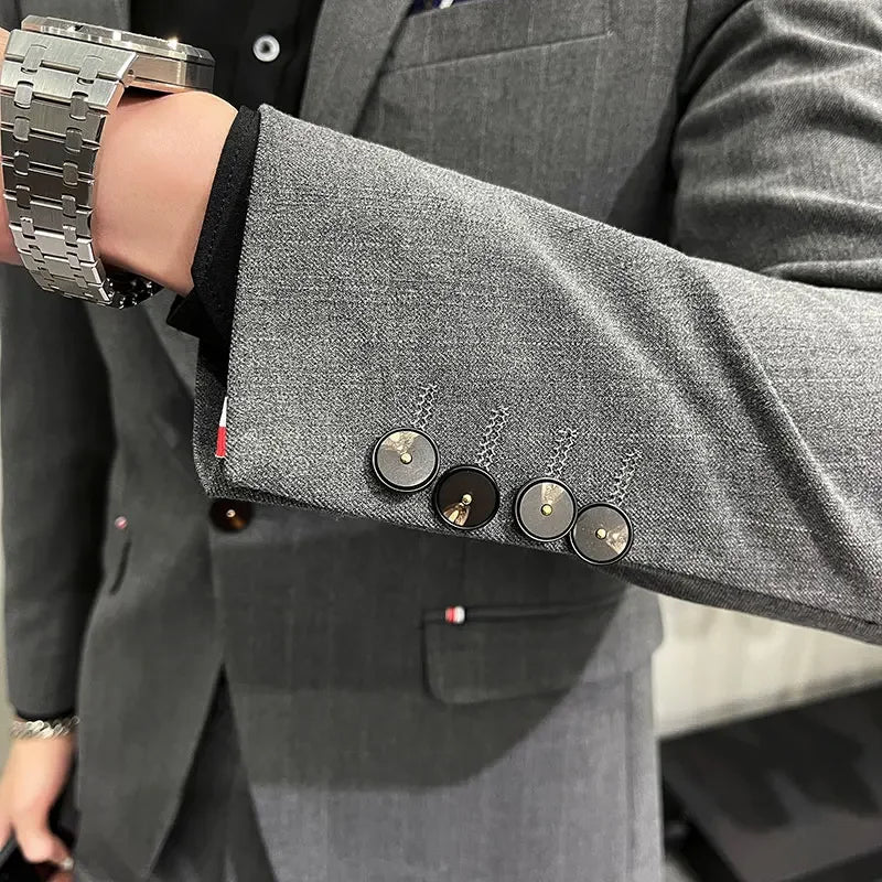 (Terno + Calças) Terno de Noivo de Duas Peças de Alta Qualidade, Casamento, Terno de Alta Qualidade, Negócios, Casual, Banquete, Tudo, Traje Homme De Luxe