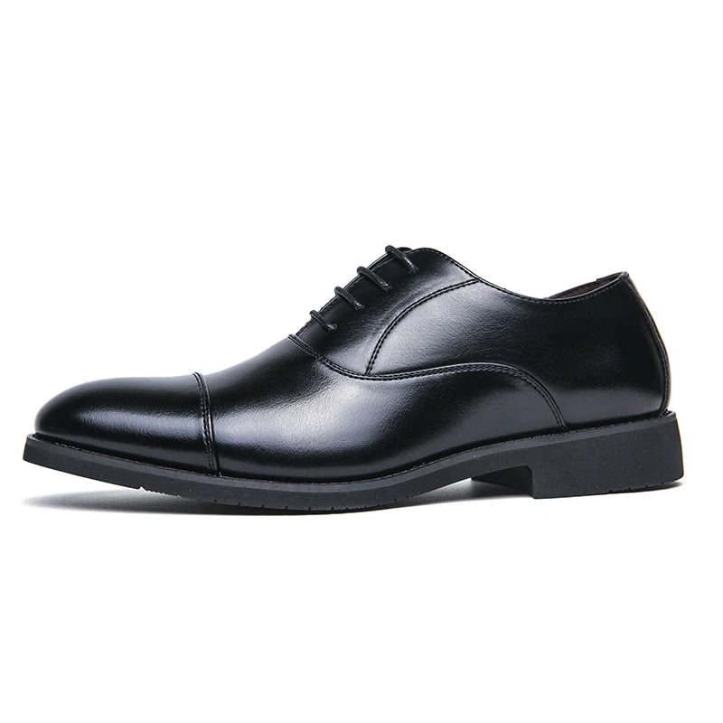 New Luxury Brand Men Leather Dress Shoes Comfortable Pointed Toe Men's Formal Shoes Black Casual Wedding Shoes