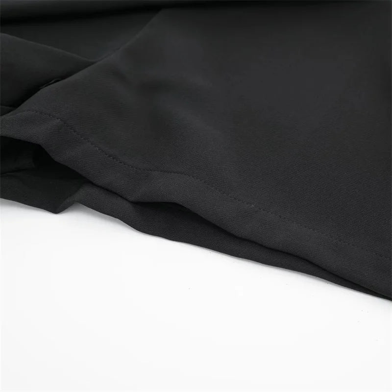 TRAF 2024 Falda pantalón asimétrica para mujer, minifalda negra de cintura alta, pantalones cortos informales tipo bermudas para mujer, faldas cortas de verano para mujer
