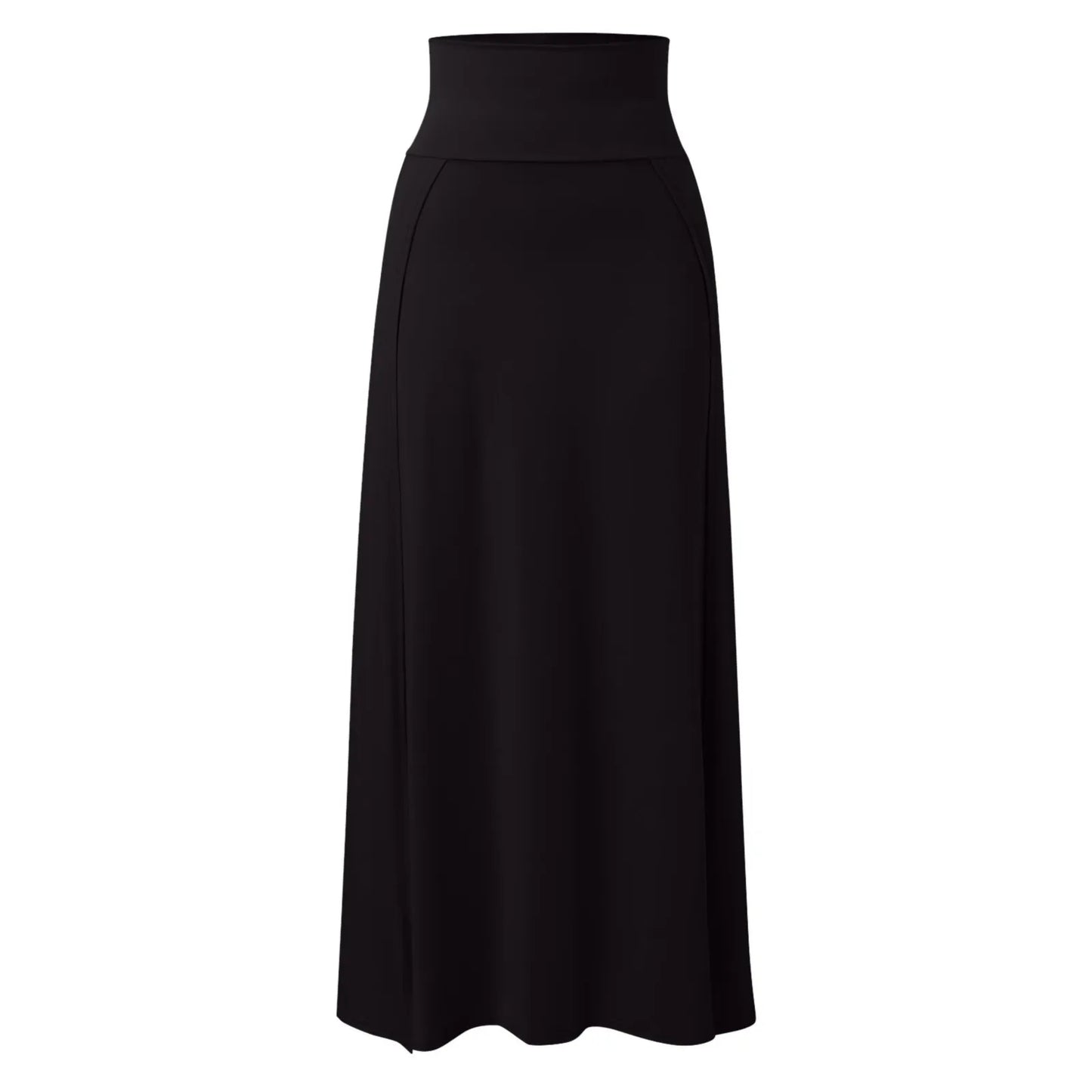 Sexy High Slit Long Skirts for Women Summer Casual Double Side Slit Beach Skirt Solid Color High Waist A-line Faldas