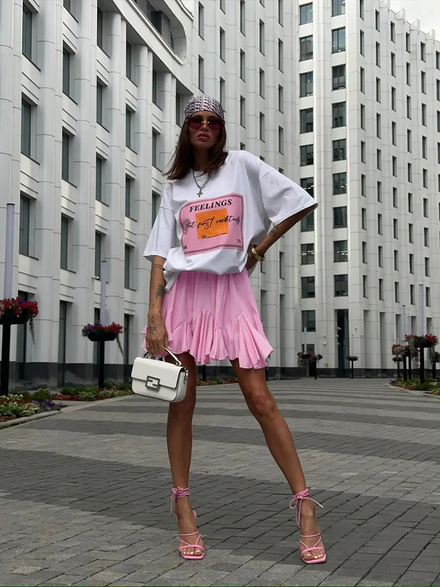Wolfeel Verão Mini Saia Branca Cintura Alta Sexy Bonito Babados Vintage Saia Tênis Cintura Elástica Tutu Saias Curtas para Mulheres