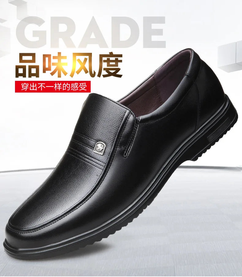 Zapatos formales de cuero de marca de lujo para hombre, mocasines transpirables sin cordones, color negro, talla grande 38-46