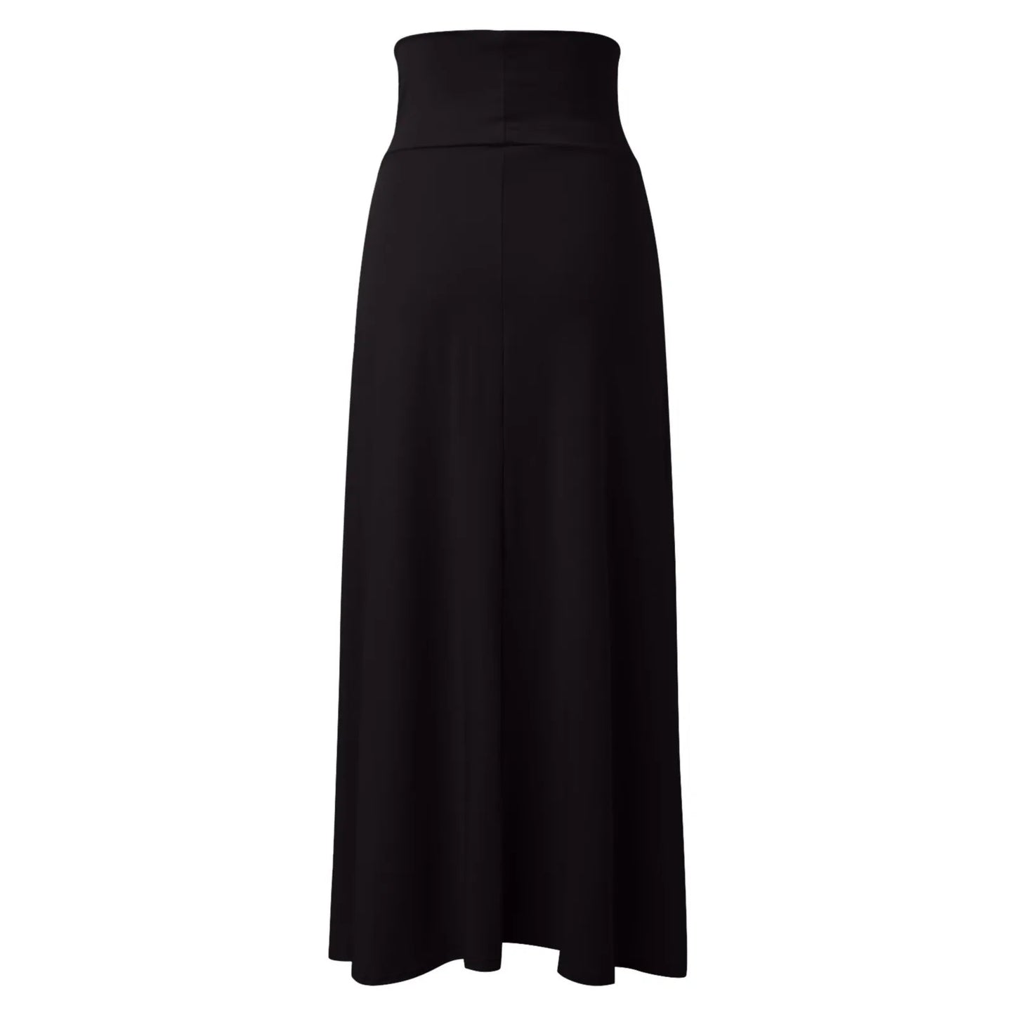 Sexy High Slit Long Skirts for Women Summer Casual Double Side Slit Beach Skirt Solid Color High Waist A-line Faldas