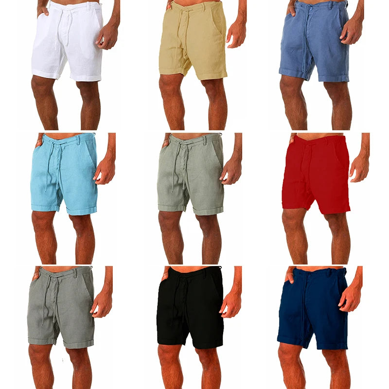 Men's Summer Breathable Linen Trousers, Cotton Linen Pants, Street Fitness Pants S-4XL