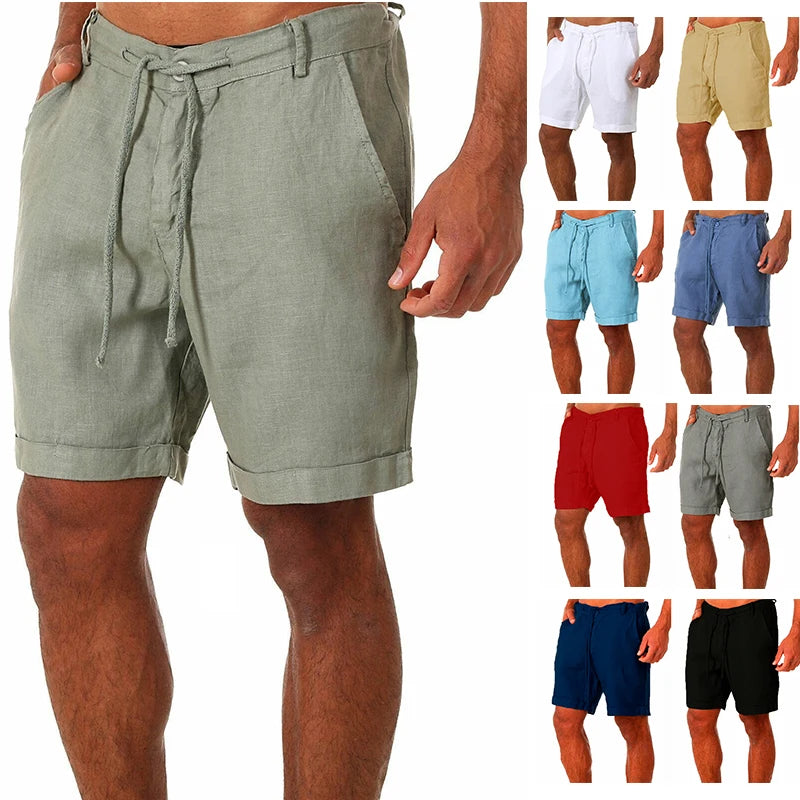 Men's Summer Breathable Linen Trousers, Cotton Linen Pants, Street Fitness Pants S-4XL