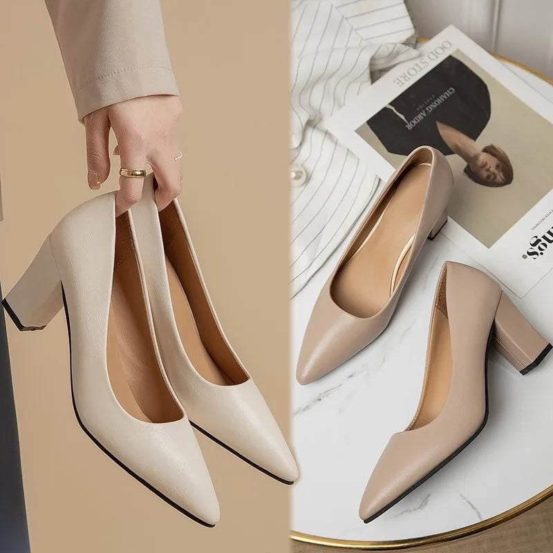 Zapatos de tacón alto nuevos, punta puntiaguda, charol, tacón alto, elegantes, mujer, tacón fino, plataforma, zapatos de trabajo