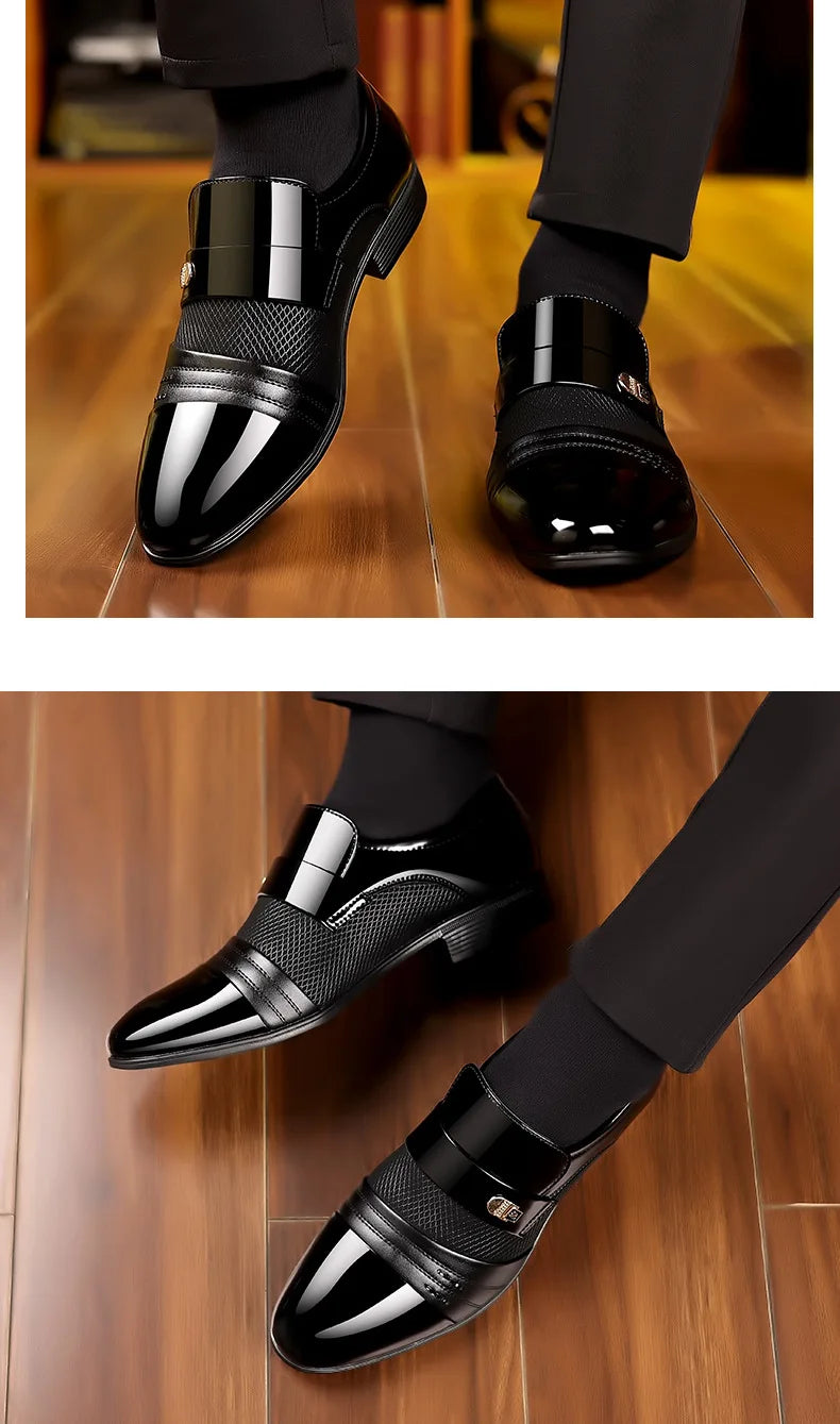 Zapatos Oxford de lujo para hombre, zapatos de boda lacados, zapatos de vestir de punta puntiaguda para hombre, zapatos de negocios clásicos de cuero para hombre, talla grande 38-48