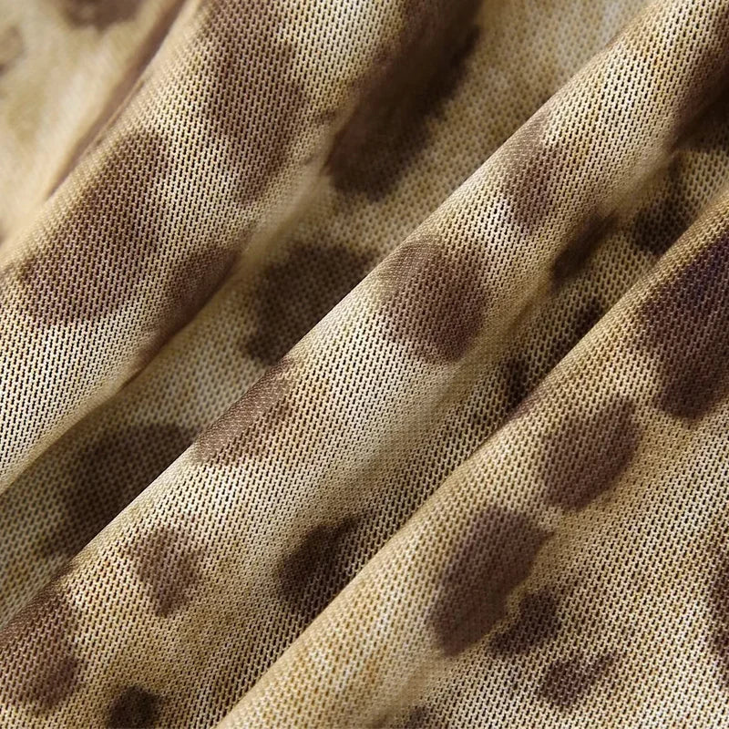 TRAF Saias Longas de Leopardo Femininas 2024 Primavera Verão Outono Elegante Festa Estampada Saias Femininas Moda Casual Escritório Saias Midi
