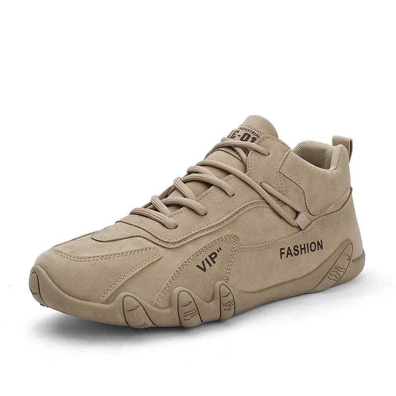 Botines para hombre, primavera 2024, zapatillas informales para hombre, antideslizantes, color caqui, zapatos de trabajo para hombre, botas cortas, mocasines con cordones, zapatillas para hombre