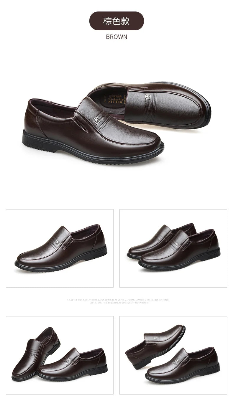 Zapatos formales de cuero de marca de lujo para hombre, mocasines transpirables sin cordones, color negro, talla grande 38-46