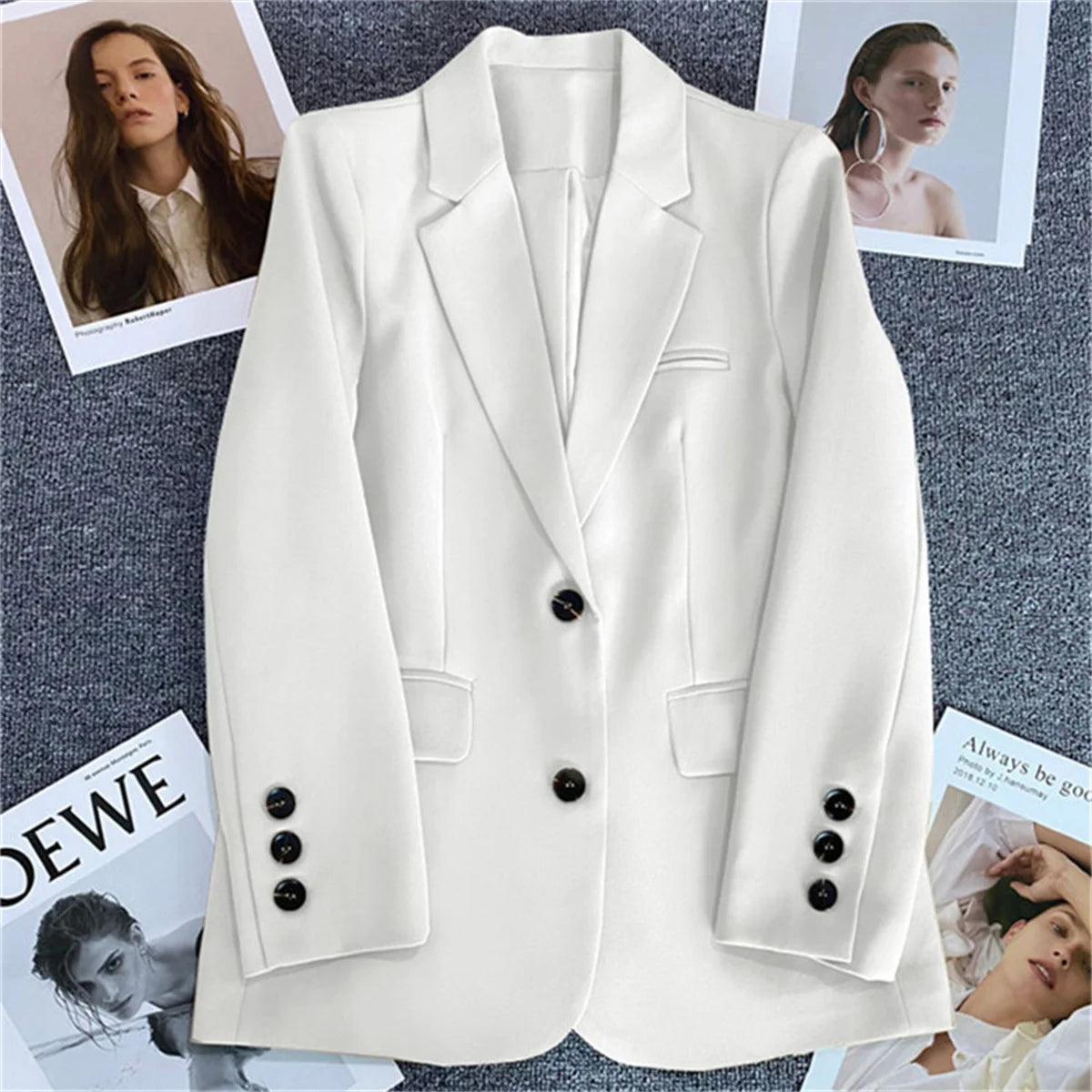 Jaqueta feminina nova na moda coreana, terno pequeno, blusa marrom, casaco, roupas soltas, retas, temperamento fino, blazer para mulheres chique
