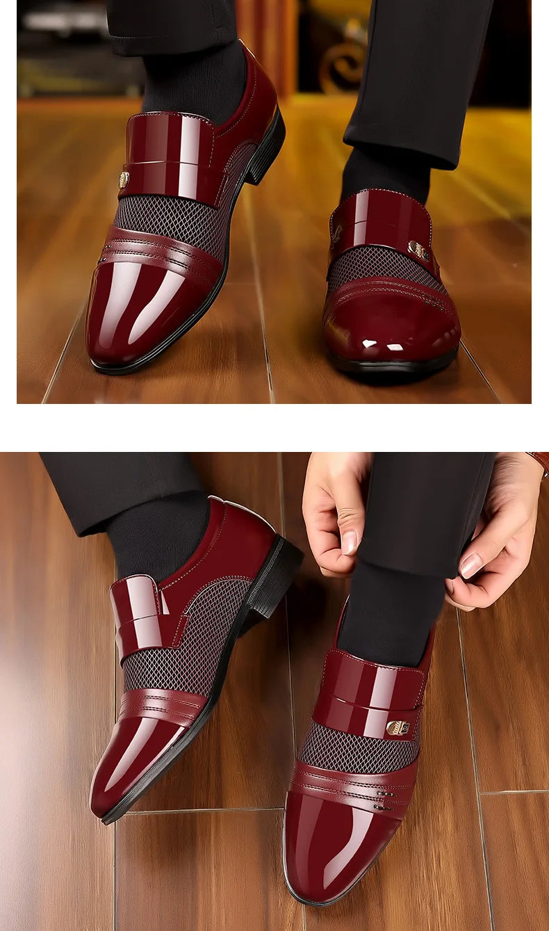 Zapatos Oxford de lujo para hombre, zapatos de boda lacados, zapatos de vestir de punta puntiaguda para hombre, zapatos de negocios clásicos de cuero para hombre, talla grande 38-48