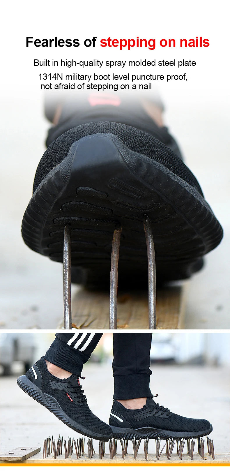 Zapatillas de trabajo, zapatos con punta de acero, zapatos de seguridad para hombres, zapatos de trabajo a prueba de pinchazos, botas, calzado indestructible de moda, seguridad