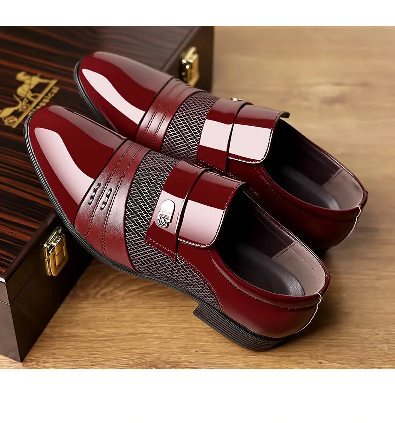 Zapatos Oxford de lujo para hombre, zapatos de boda lacados, zapatos de vestir de punta puntiaguda para hombre, zapatos de negocios clásicos de cuero para hombre, talla grande 38-48