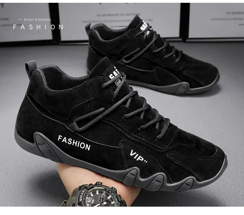 Botines para hombre, primavera 2024, zapatillas informales para hombre, antideslizantes, color caqui, zapatos de trabajo para hombre, botas cortas, mocasines con cordones, zapatillas para hombre