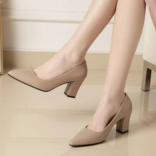 New high heel shoes, pointy toe, patent leather, high heel, elegant, women, thin heel, platform, work shoes