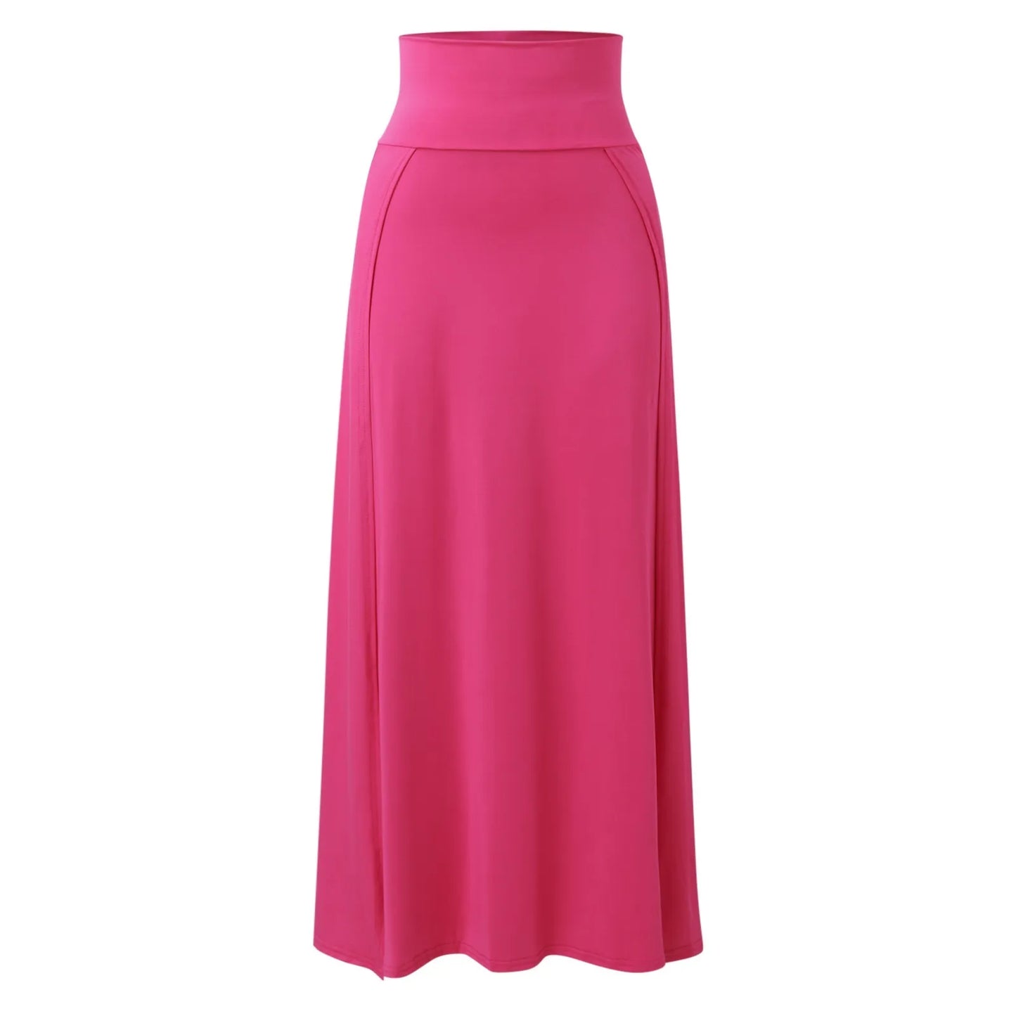 Sexy High Slit Long Skirts for Women Summer Casual Double Side Slit Beach Skirt Solid Color High Waist A-line Faldas