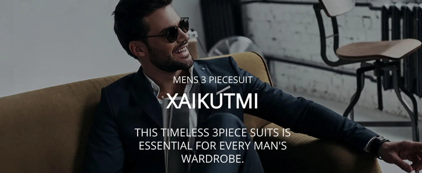 Traje de tres piezas para hombre, elegante frac de cuello alto con solapa, ideal para fiesta, boda, novio, graduación (chaqueta + chaleco + pantalones)