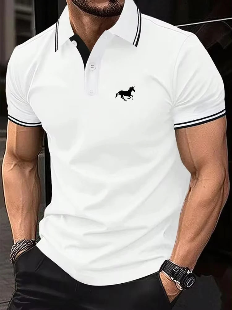 Nueva camiseta clásica de manga corta para hombre, polo de verano, camiseta informal con solapa y botones, tallas grandes S-3XL.