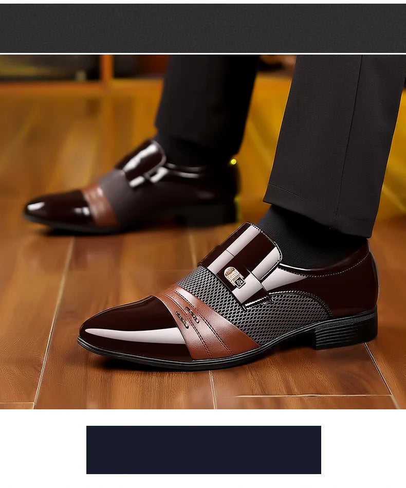 Zapatos Oxford de lujo para hombre, zapatos de boda lacados, zapatos de vestir de punta puntiaguda para hombre, zapatos de negocios clásicos de cuero para hombre, talla grande 38-48