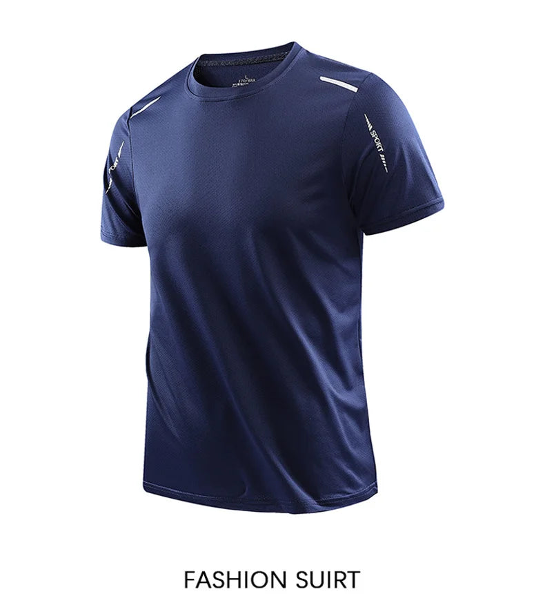 CHRLCK Camisetas de secado rápido para hombre, transpirables, para senderismo, pesca, suaves y elásticas, para deportes al aire libre, cortas, de verano