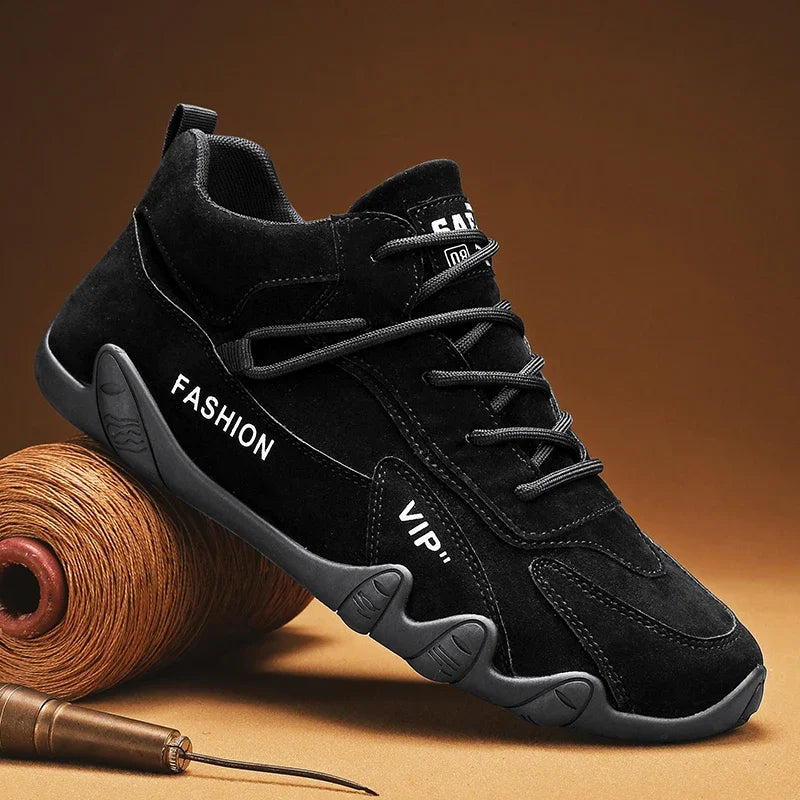 Botines para hombre, primavera 2024, zapatillas informales para hombre, antideslizantes, color caqui, zapatos de trabajo para hombre, botas cortas, mocasines con cordones, zapatillas para hombre