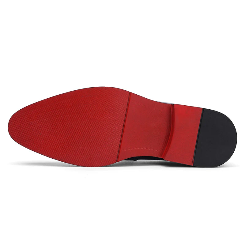 Zapatos formales de cuero sin cordones para hombre, mocasines casuales, zapatos de boda negros, elegantes zapatos Oxford de punta puntiaguda para oficina
