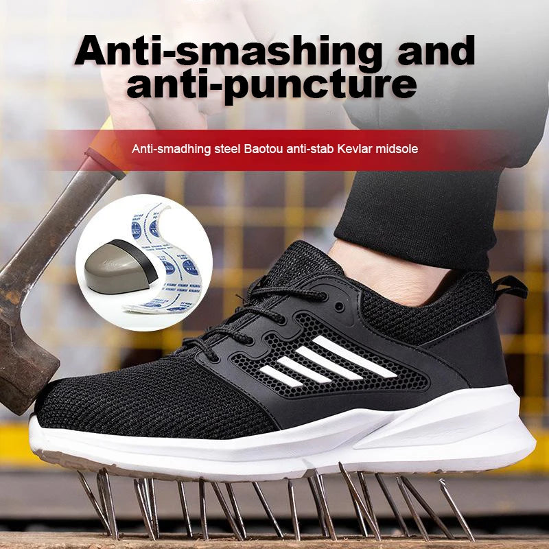 Zapatillas de trabajo, zapatos con punta de acero, zapatos de seguridad para hombres, zapatos de trabajo a prueba de pinchazos, botas, calzado indestructible de moda, seguridad