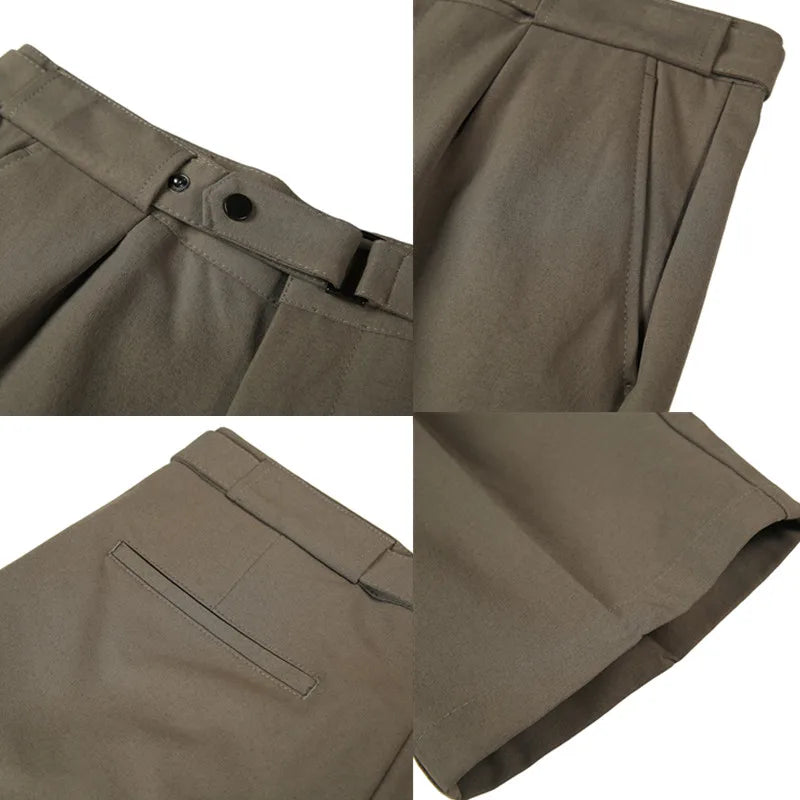 Shorts de terno estilo britânico de verão em 4 cores 2023, masculino, Nápoles, casual, slim fit, calça curta, fashion, slim fit, cor sólida