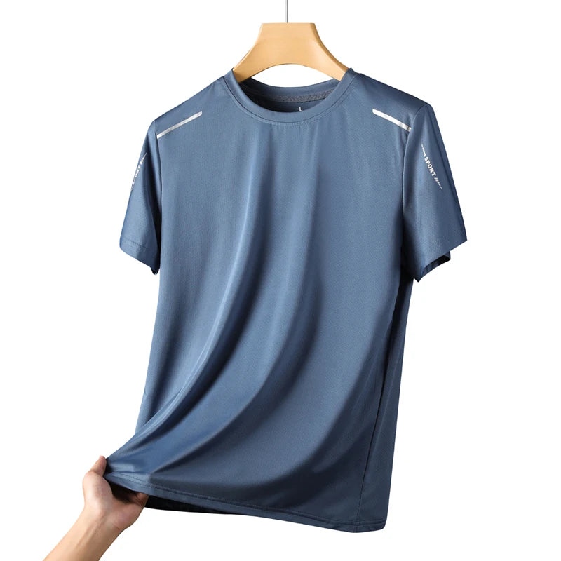 CHRLCK Camisetas de secado rápido para hombre, transpirables, para senderismo, pesca, suaves y elásticas, para deportes al aire libre, cortas, de verano