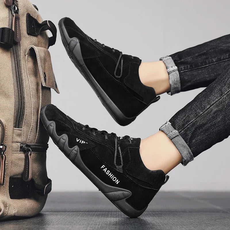 Botines para hombre, primavera 2024, zapatillas informales para hombre, antideslizantes, color caqui, zapatos de trabajo para hombre, botas cortas, mocasines con cordones, zapatillas para hombre