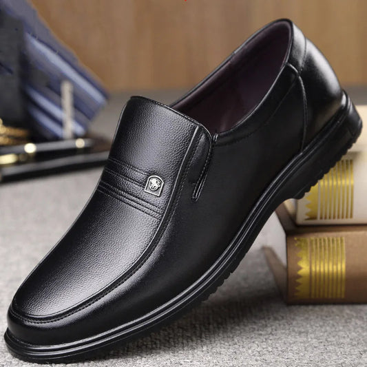 2025 Luxury Brand Men's Formal Leather Shoes Men's Loafers Breathable Slip-on Black Driving Shoes Big Size 38-46
