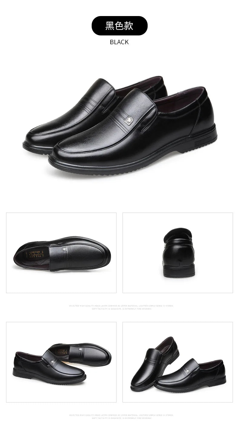 Zapatos formales de cuero de marca de lujo para hombre, mocasines transpirables sin cordones, color negro, talla grande 38-46