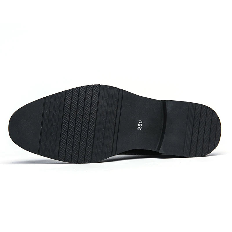 Zapatos de vestir de cuero de marca de lujo para hombre, cómodos, de punta puntiaguda, formales, negros, informales, para boda.