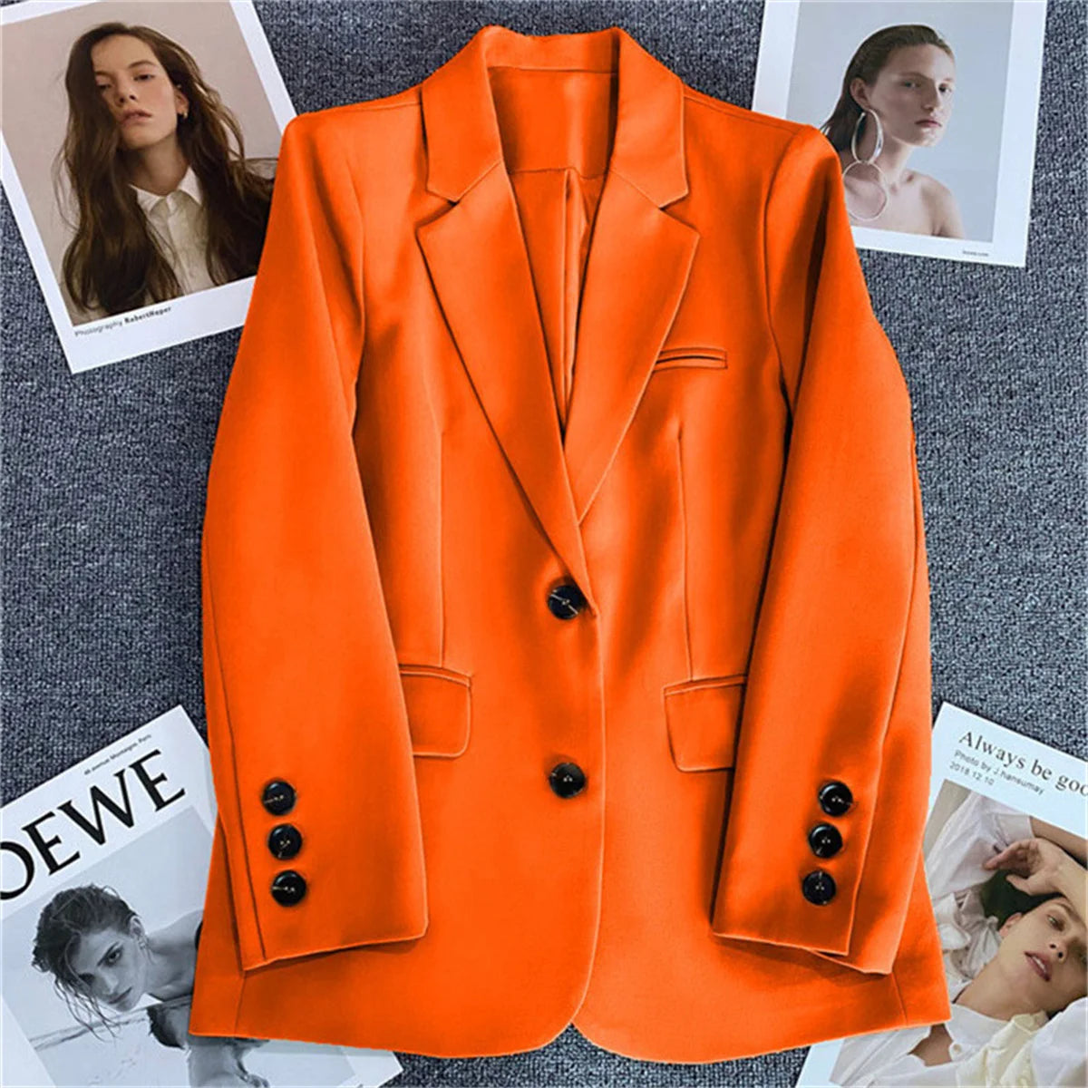 Jaqueta feminina nova na moda coreana, terno pequeno, blusa marrom, casaco, roupas soltas, retas, temperamento fino, blazer para mulheres chique