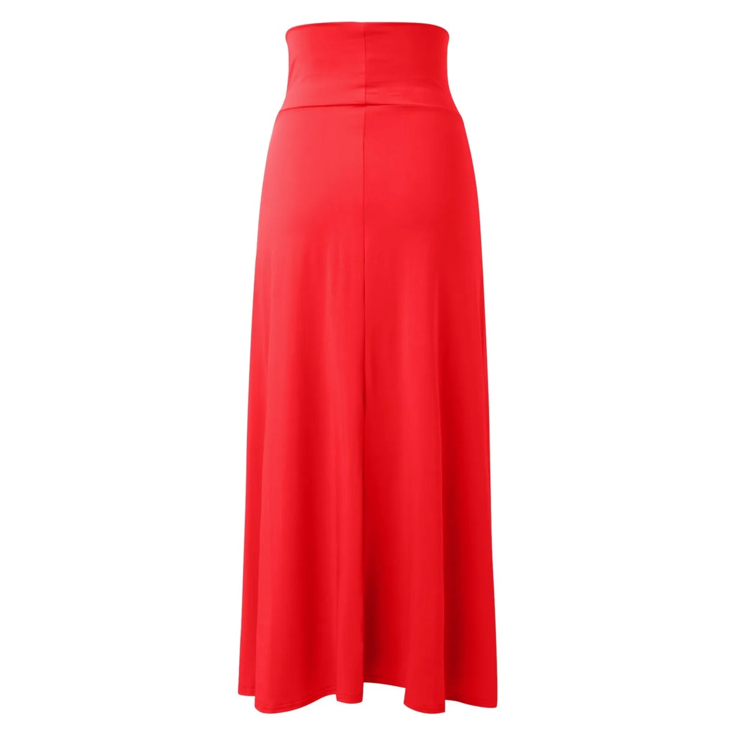 Sexy High Slit Long Skirts for Women Summer Casual Double Side Slit Beach Skirt Solid Color High Waist A-line Faldas