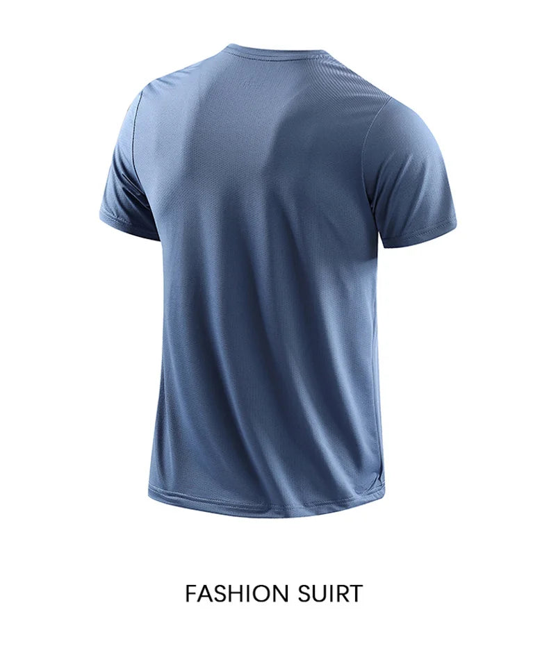 CHRLCK Camisetas de secado rápido para hombre, transpirables, para senderismo, pesca, suaves y elásticas, para deportes al aire libre, cortas, de verano