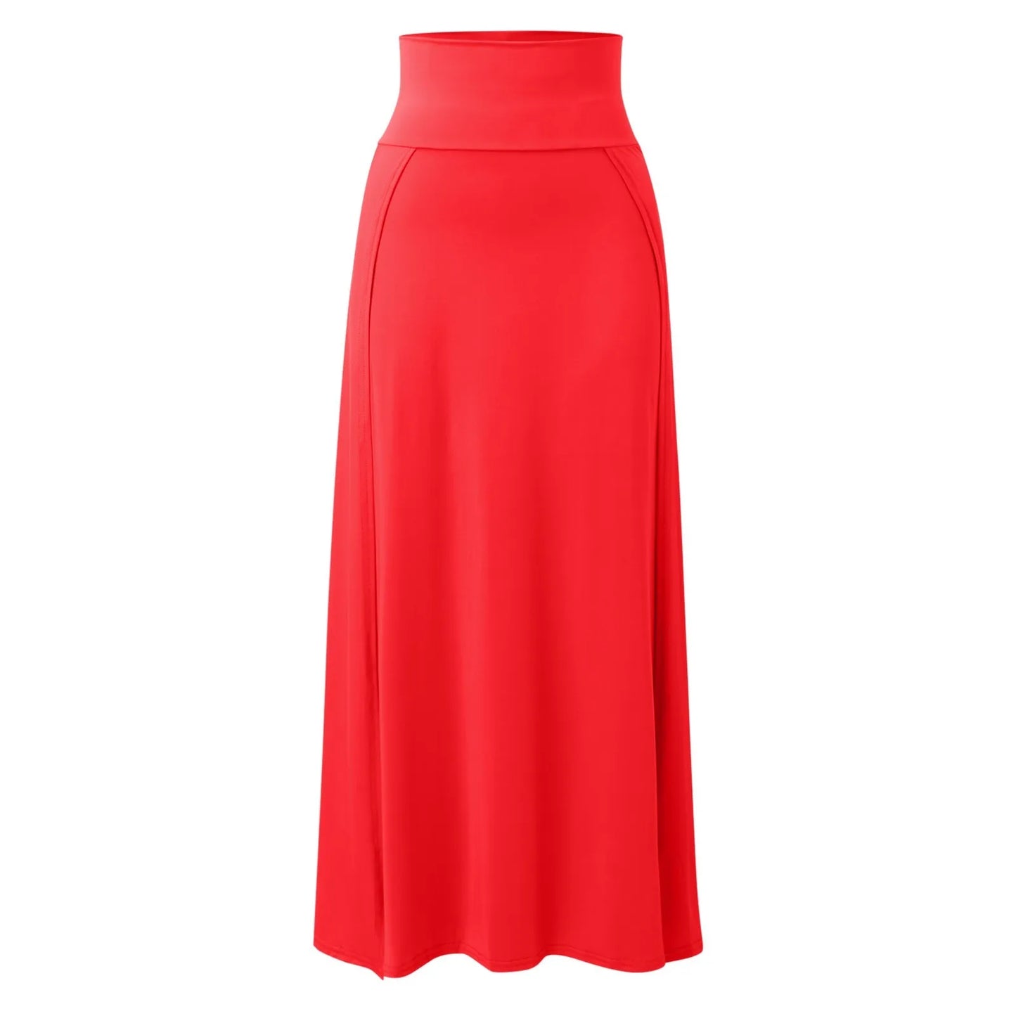 Sexy High Slit Long Skirts for Women Summer Casual Double Side Slit Beach Skirt Solid Color High Waist A-line Faldas