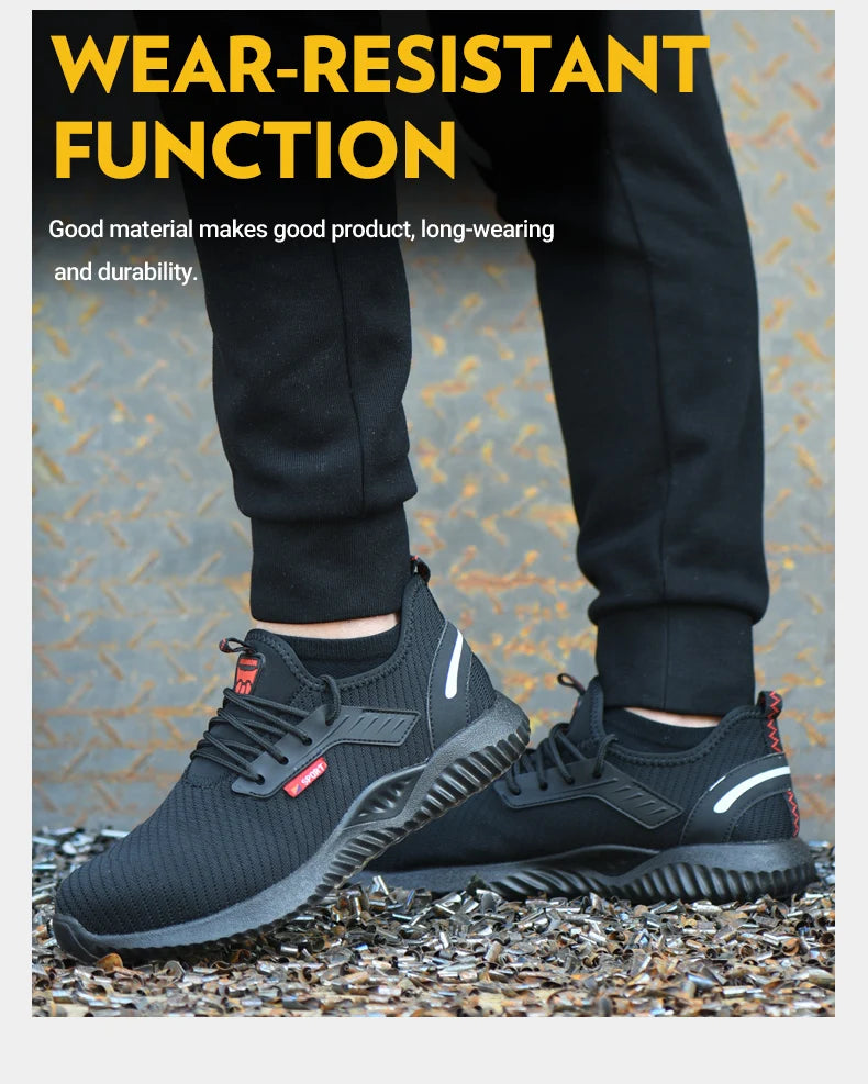 Zapatillas de trabajo, zapatos con punta de acero, zapatos de seguridad para hombres, zapatos de trabajo a prueba de pinchazos, botas, calzado indestructible de moda, seguridad