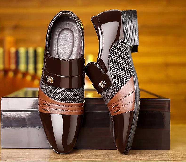 Zapatos Oxford de lujo para hombre, zapatos de boda lacados, zapatos de vestir de punta puntiaguda para hombre, zapatos de negocios clásicos de cuero para hombre, talla grande 38-48