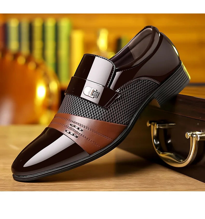 Zapatos Oxford de lujo para hombre, zapatos de boda lacados, zapatos de vestir de punta puntiaguda para hombre, zapatos de negocios clásicos de cuero para hombre, talla grande 38-48